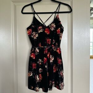 Xhilaration Black Floral Mini Dress